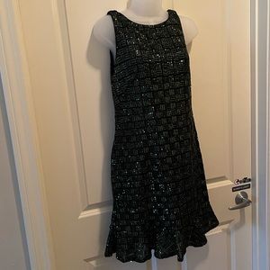 Green sequins dress